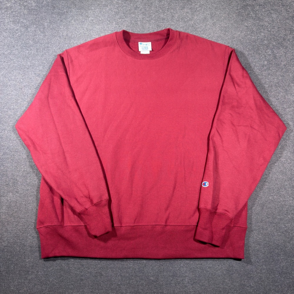 Champion Reverse Weave Sweatshirt Mens XL Red Crewneck Heavyweight Pullover